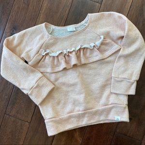 Blush Pink Shimmer Ruffle Sweatshirt